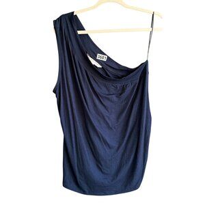 Trina Turk One Shoulder Marine Tank Top Women's Size XL Blue Stretch Party
